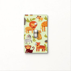 Pattern With Cartoon Animals Light Switch Cover
