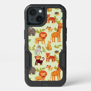Pattern With Cartoon Animals iPhone 13 Case