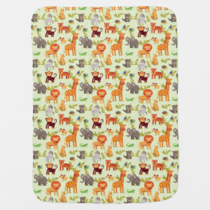 Pattern With Cartoon Animals Stroller Blanket