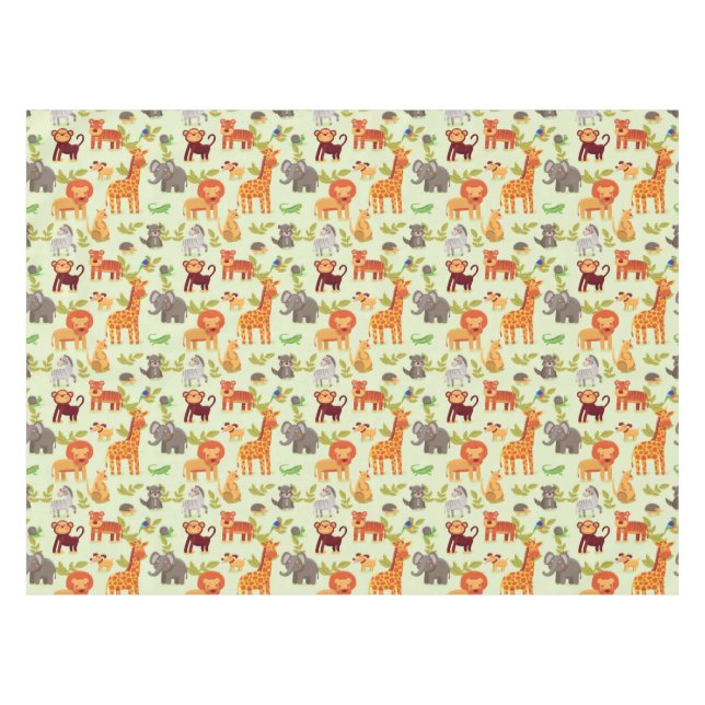 Pattern With Cartoon Animals Tablecloth (Front (Horizontal))