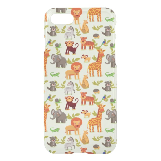 Pattern With Cartoon Animals Uncommon iPhone Case (Back)