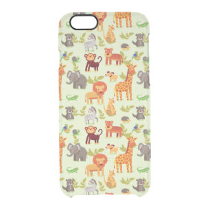 Pattern With Cartoon Animals Clear iPhone 6/6S Case