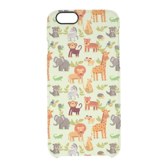 Pattern With Cartoon Animals Uncommon iPhone Case (Back)