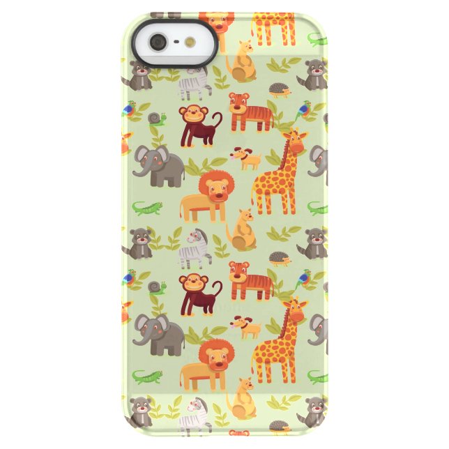 Pattern With Cartoon Animals Uncommon iPhone Case (Back)