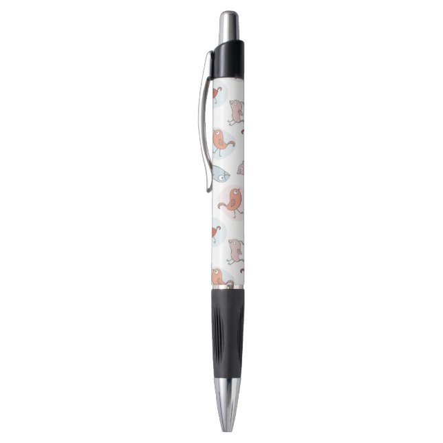 pattern with cartoon birds pen (Top (Vertical))