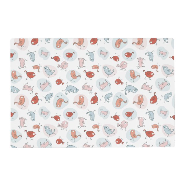 pattern with cartoon birds placemat (Front)