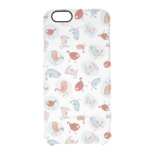 pattern with cartoon birds clear iPhone 6/6S case