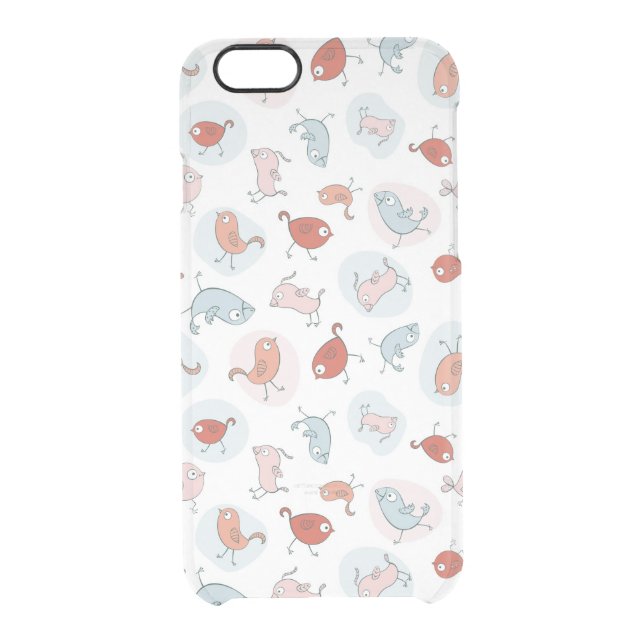 pattern with cartoon birds uncommon iPhone case (Back)