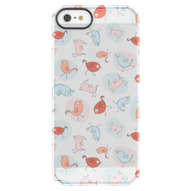 pattern with cartoon birds uncommon iPhone case (Back)