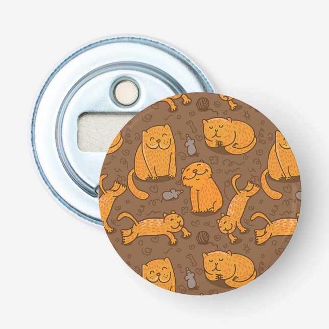Pattern With Cats Bottle Opener (Front)