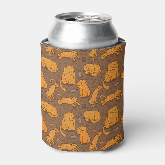 Pattern With Cats Can Cooler (Can Front)