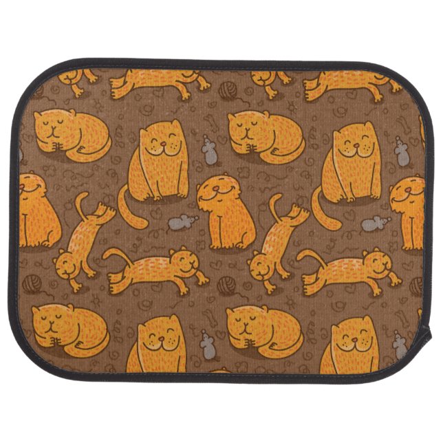 Pattern With Cats Car Mat (Rear)