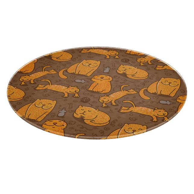 Pattern With Cats Cutting Board (Corner)