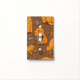 Pattern With Cats Light Switch Cover