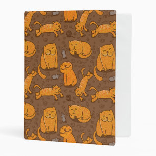 Pattern With Cats Mini Binder
