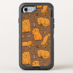 Pattern With Cats OtterBox Defender iPhone SE/8/7 Case
