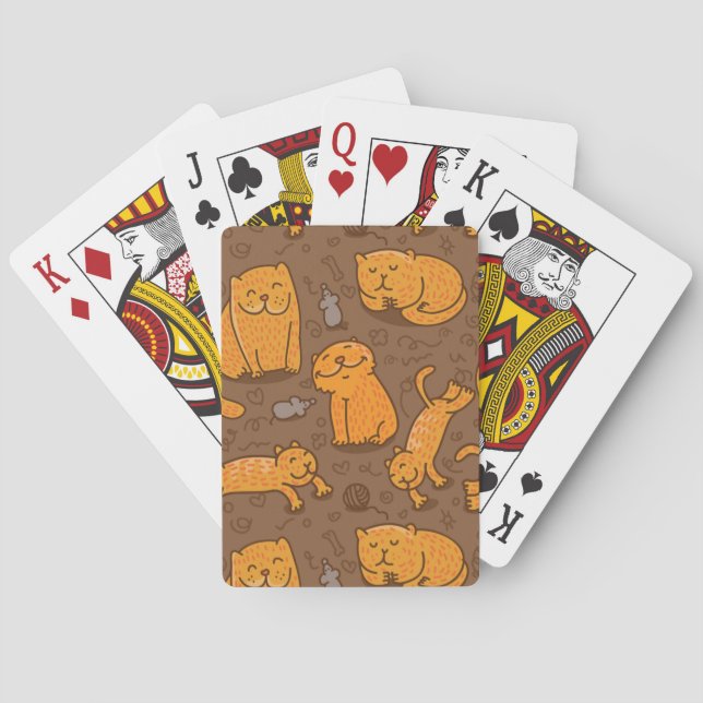 Pattern With Cats Poker Cards (Back)