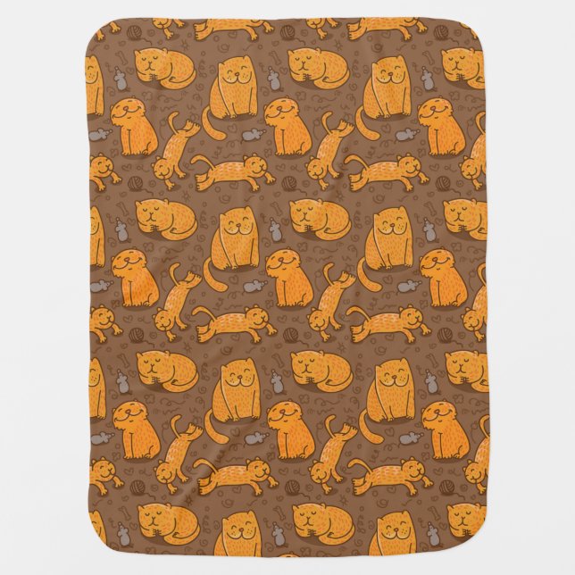 Pattern With Cats Stroller Blanket (Front)