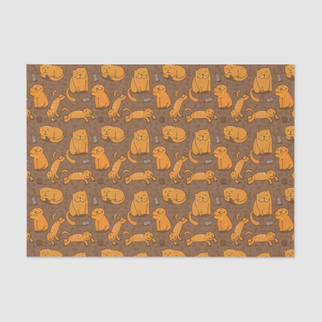 Pattern With Cats Tissue Paper (Front)