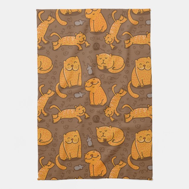 Pattern With Cats Towel (Vertical)
