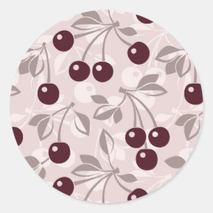 Pattern with Cherries 2 Classic Round Sticker