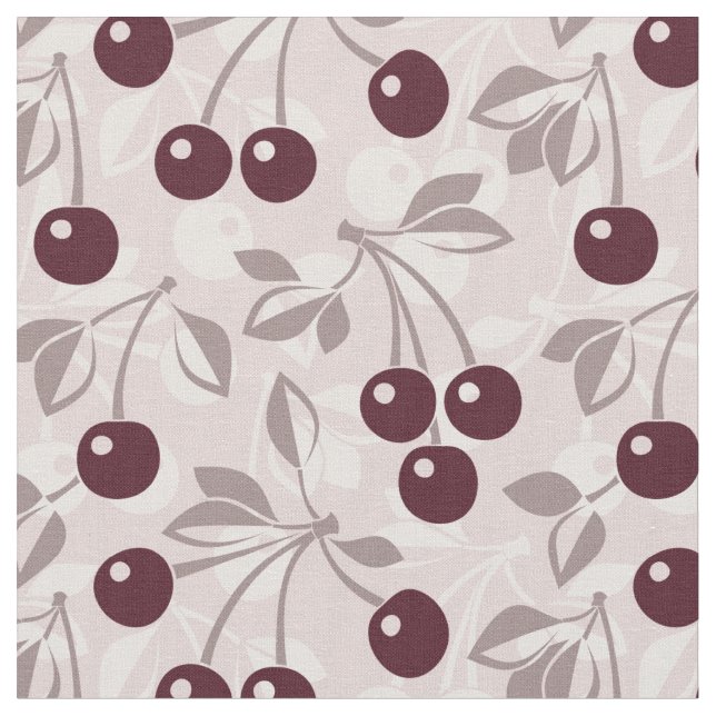 Pattern with Cherries 2 Fabric (Close Up)