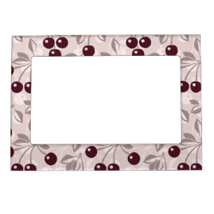 Pattern with Cherries 2 Magnetic Picture Frame