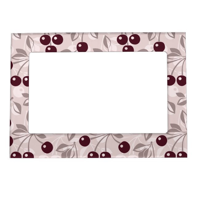 Pattern with Cherries 2 Magnetic Picture Frame (Front)