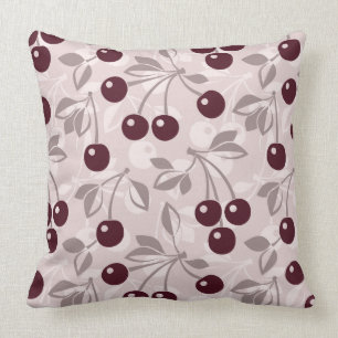 Pattern with Cherries 2 Throw Pillow