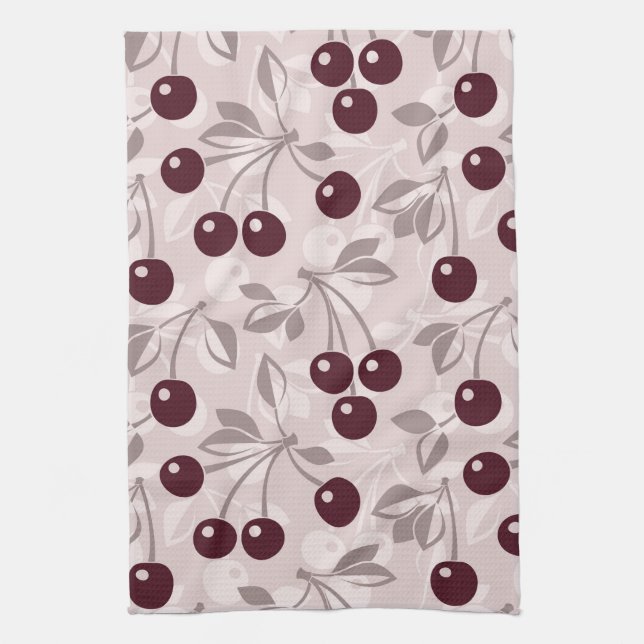 Pattern with Cherries 2 Towel (Vertical)