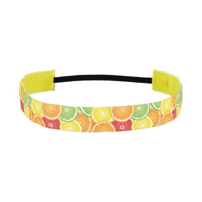 Pattern with citrus fruits athletic headband (Front)
