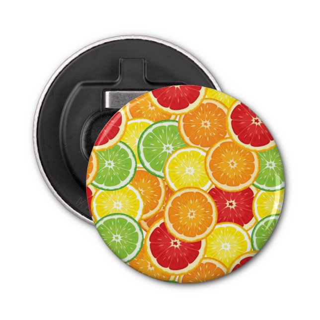 Pattern with citrus fruits bottle opener (Front)