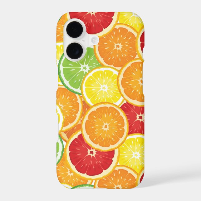 Pattern with citrus fruits iphone case (Back)