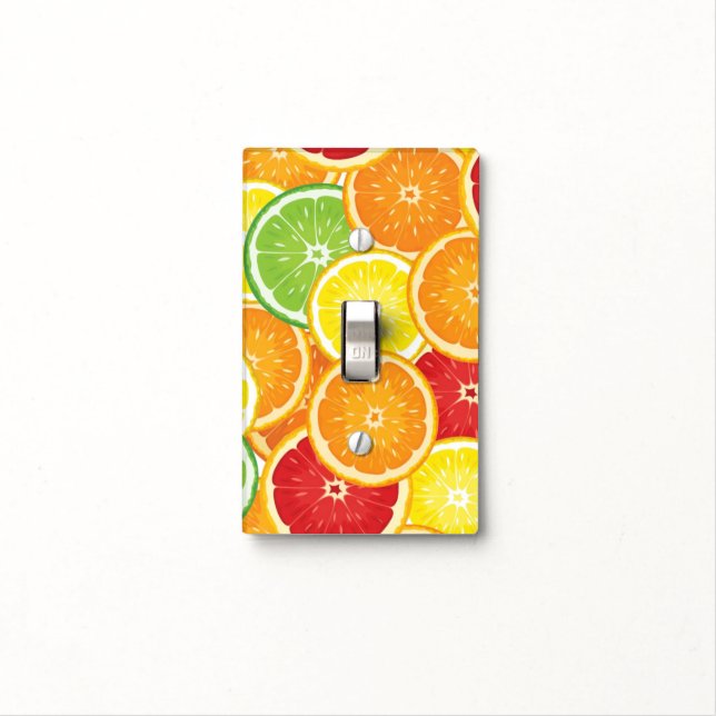 Pattern with citrus fruits light switch cover (In Situ)