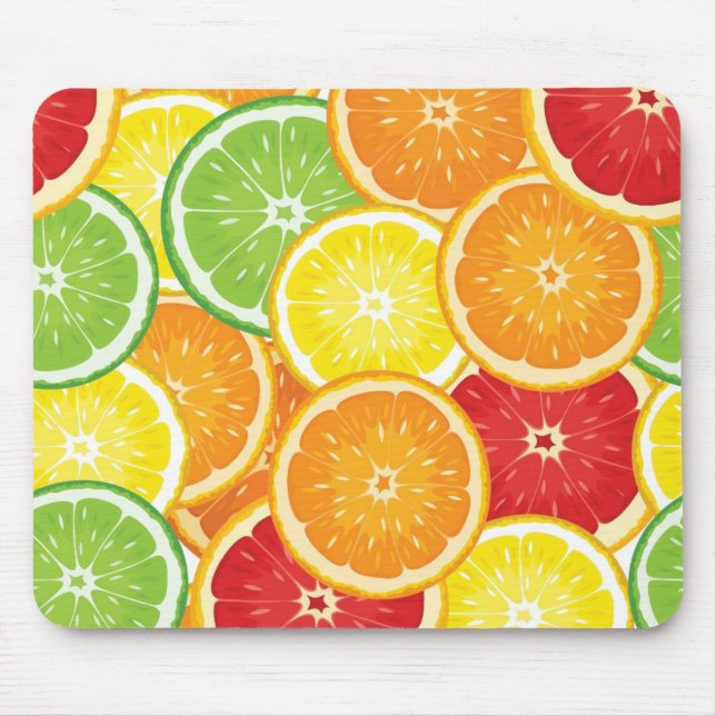 Pattern with citrus fruits mouse pad (Front)