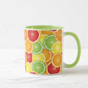 Pattern with citrus fruits mug