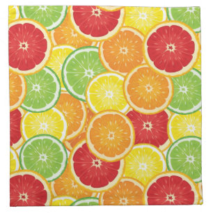 Pattern with citrus fruits napkin