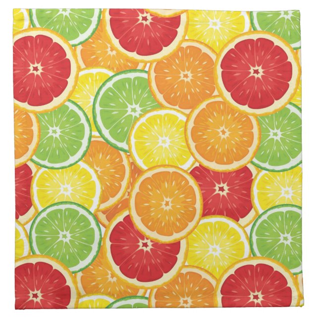 Pattern with citrus fruits napkin (Front)