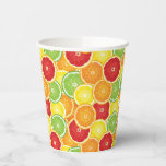 Pattern with citrus fruits paper cups