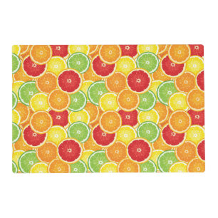 Pattern with citrus fruits placemat