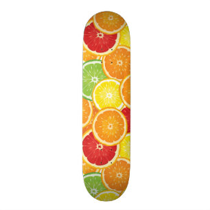 Pattern with citrus fruits skateboard deck