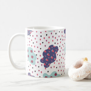 pattern with clouds, ladybugs and berries coffee mug