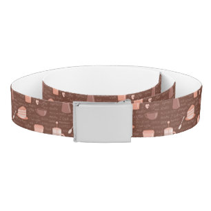 Pattern with coffee related elements belt