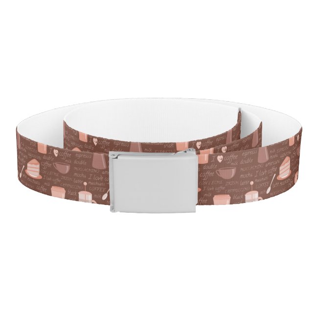 Pattern with coffee related elements belt (Coil)