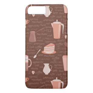 Pattern with coffee related elements iPhone 8 plus/7 plus case