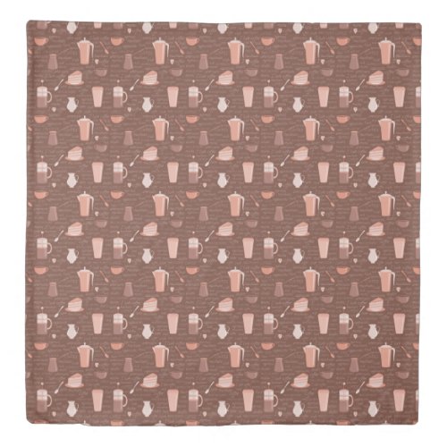 Pattern with coffee related elements duvet cover