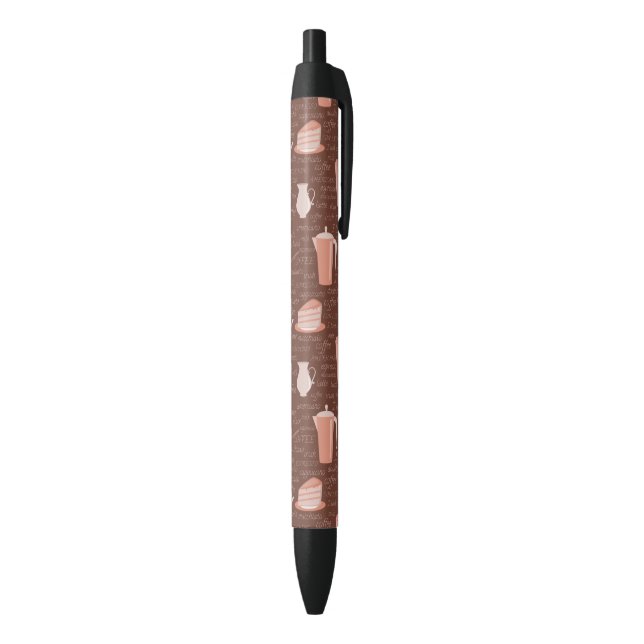 Pattern with coffee related elements pen (Bottom (Vertical))