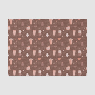 Pattern with coffee related elements tissue paper