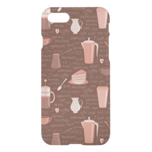 Pattern with coffee related elements iPhone SE/8/7 case