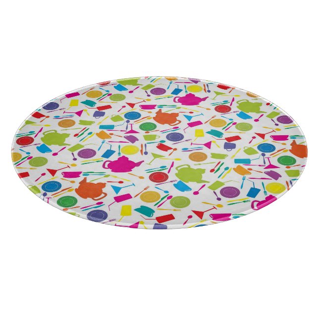 Pattern With Colored Kitchen Stuff Cutting Board (Corner)
